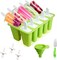 Popsicle Molds 10 Cavities BPA Free Silicone Popsicle Molds, Reusable Popcicale Mould Silicone for Kids, Ice Pop Molds Silicone Popsicle Maker Homemade Ice Cream Mold (Forest Green)